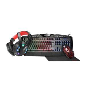 Jedel CP-04 Knights Templar Elite 4-in-1 Gaming Kit – Backlit RGB Keyboard, 1000 DPI RGB Mouse, 40mm Driver RGB Headset, XL Mouse Mat