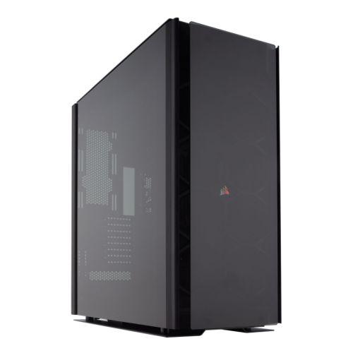 Corsair Obsidian Super Tower Gaming Case w/ Smoked Glass Windows, E-ATX, Able to House 2 Systems, RGB I/O Ports, Commander PRO inc., USB-C, Black