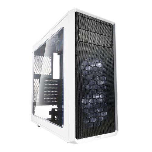 Fractal Design Focus G (White) Gaming Case w/ Clear Window, ATX, 2 White LED Fans, Kensington Bracket, Filtered Front, Top & Base Air Intakes