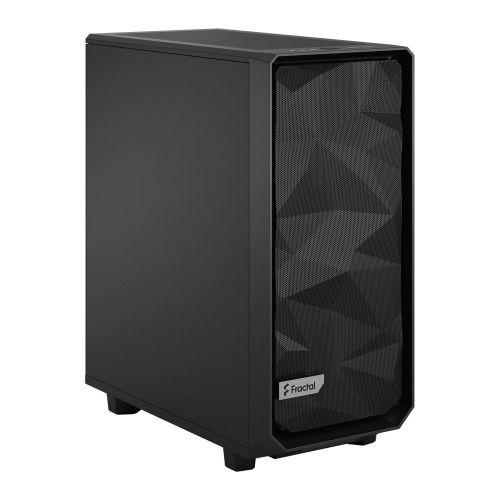 Fractal Design Meshify 2 Compact (Black Solid) Gaming Case, ATX, Angular Mesh Front, 3 Fans, Detachable Front Filter, USB-C