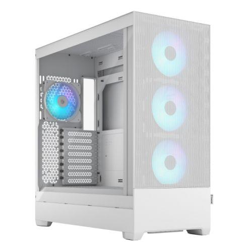 Fractal Design Pop XL Air RGB (White TG) Gaming Case w/ Clear Glass Window, E-ATX, Hexagonal Mesh Front, 4 RGB Fans & RGB Controller