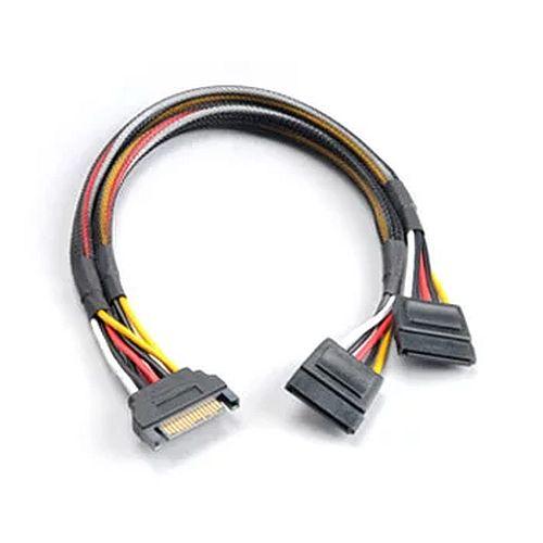Akasa SATA Power Splitter – Male 15-pin SATA to 2 x 15pin SATA Female Power Connectors, 30cm