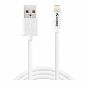 Sandberg Apple Approved Lightning Cable, 1 Metre, White, 5 Year Warranty, Clear Bag