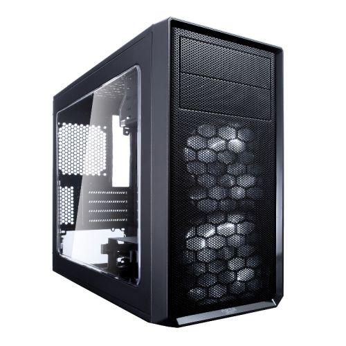Fractal Design Focus G Mini (Black) Gaming Case w/ Clear Window, Micro ATX, 2 White LED Fans, Kensington Bracket, Filtered Front, Top & Base Air Intakes