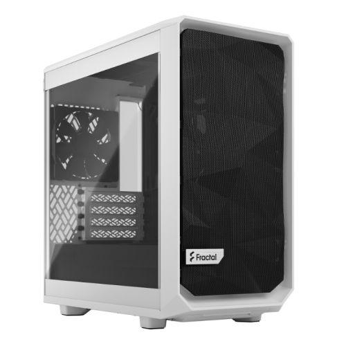 Fractal Design Meshify 2 Mini (White TG) Gaming Case w/ Clear Glass Window, Micro ATX, Angular Mesh, USB-C, 331mm GPU & 280mm Radiator Support