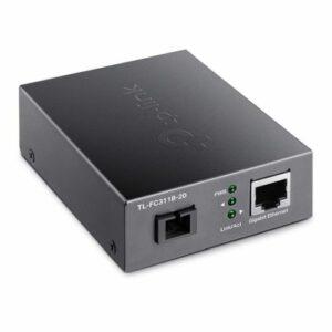 TP-LINK (TL-FC311B-20) Gigabit WDM Media Converter, Fiber up to 20km, Auto-Negotiation RJ45 Port, GB SC Fiber Port, 1310 nm TX, 1550 nm RX