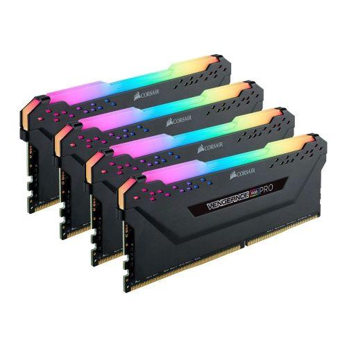 Corsair Vengeance RGB Pro 128GB Memory Kit (4 x 32GB), DDR4, 3200MHz (PC4-25600), CL16, XMP 2.0, Black