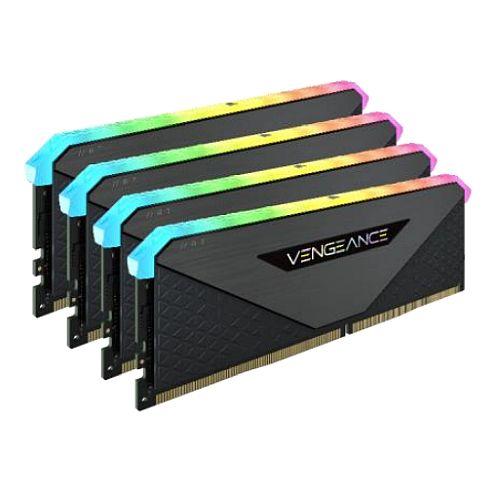 Corsair Vengeance RGB RT 32GB Memory Kit (4 x 8GB), DDR4, 3600MHz (PC4-28800), CL18, XMP 2.0, 10 LEDs, AMD Optimised, Black