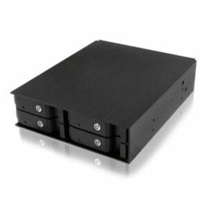 Icy Box Backplane for 4 x 2.5″ HDD/SSD Drives, Fits 5.25″ Bay, Aluminium, Lockable