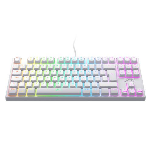 Xtrfy K4 RGB TKL Compact Mechanical Gaming Keyboard, Tenkeyless , Full N-key Rollover, 1000Hz, Adjustable RGB, White