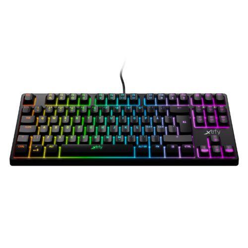 Xtrfy K4 RGB TKL Compact Mechanical Gaming Keyboard, Tenkeyless , Full N-key Rollover, 1000Hz, Adjustable RGB, Black