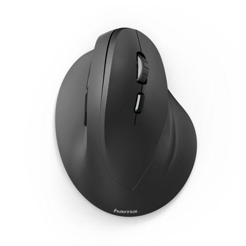 Hama Vertical Ergonomic EMC-500 Wired Optical Mouse, 6 Buttons, Browser Buttons, 1000-1800 DPI, Black *Right Handed version*