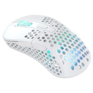 XTRFY M4 RGB Wired/Wireless Gaming Mouse, 400-19000 CPI, Adjustable Shape, Ultra-light w/ Adjustable Weight Balance, White