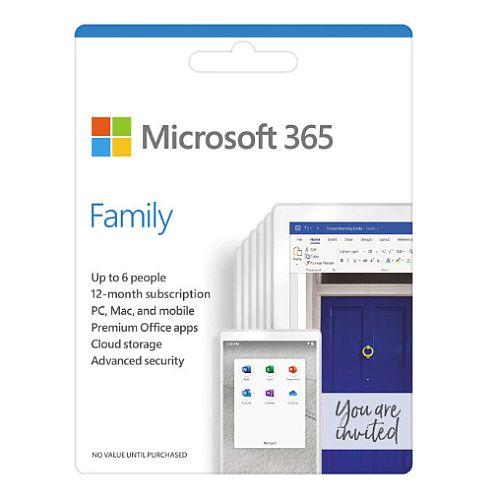 Microsoft Office 365 Family, 6 Users – 5 Devices Each (PC, Mac, iOS & Android), 1 Year Subscription