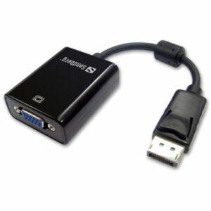 Sandberg DisplayPort Male to VGA Female Converter Cable, 20cm, Black, 5 Year Warranty