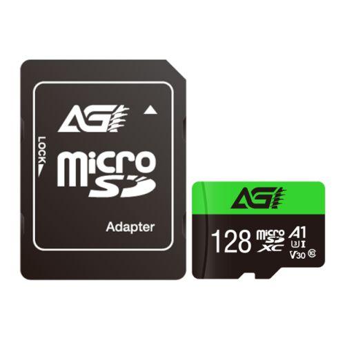 AGI 128GB TF138 Micro SDXC Card with SD Adapter, UHS-I Cass 10 / V30 / A1 App Performance