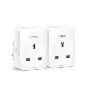TP-LINK (TAPO P100 2-Pack) Mini Smart Wi-Fi Socket, Remote Access, Scheduling, Away Mode, Voice Control