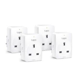 TP-LINK (TAPO P100 4-Pack) Mini Smart Wi-Fi Socket, Remote Access, Scheduling, Away Mode, Voice Control