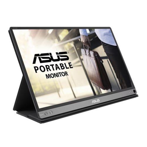 Asus 15.6″ Portable IPS Monitor (MB16AC), 1920 x 1080, USB-C/USB3, USB-powered, Ultra-slim, Auto-rotatable, Smart Case Stand