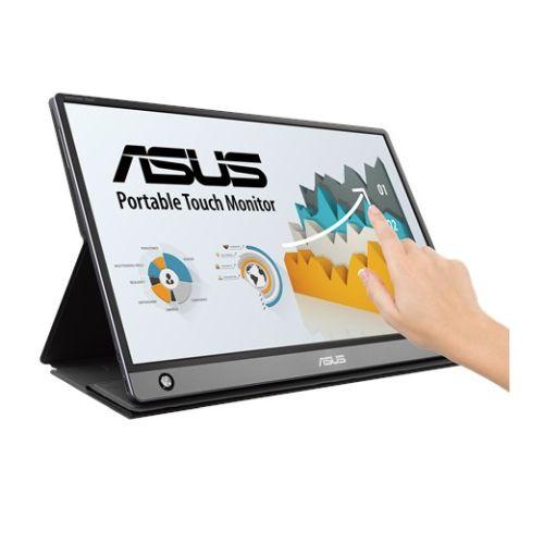 Asus 15.6″ Portable IPS Touchscreen Monitor (ZenScreen MB16AMT), 1920 x 1080, USB-C/micro-HDMI, 7800mAh Battery, Auto-rotatable, Hybrid Signal, Smart Case Stand