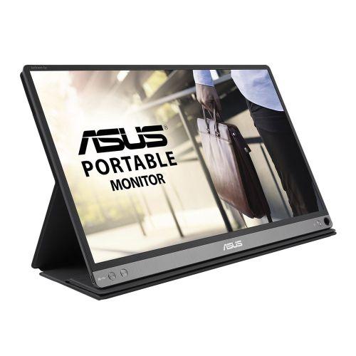 Asus 15.6″ Portable IPS Monitor (MB16AP), 1920 x 1080, USB-C (USB-A adapter), USB-powered, Ultra-slim, Auto-rotatable, Smart Case Stand