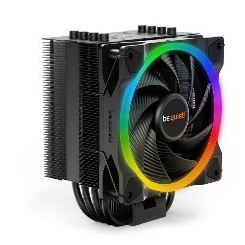 be quiet! Pure Rock 2 FX Black Fan CPU Cooler, Universal Socket, Light Wings 120mm PWM Addressable RGB LED Cooling Fan, 2000RPM, 4 Heat Pipes, 150W TDP, Airflow-Optimized Fan Blades for High Pressure & Low Noise, Intel LGA 1700 & AMD AM5 Compatible