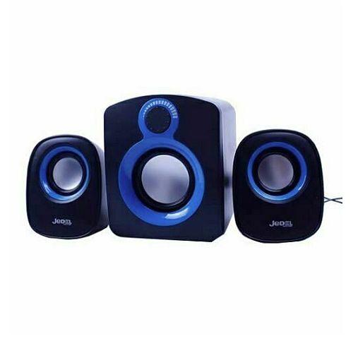 Jedel SD003 Compact 2.1 Desktop Speakers, 5W + 2x 3W, USB Powered, 3.5mm Jack, Black & Blue