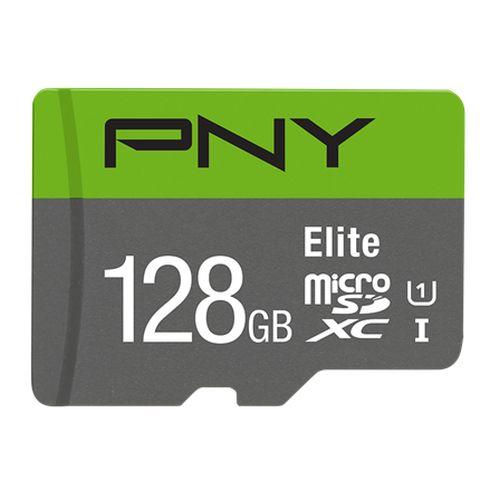 PNY microSDXC Elite 128GB Micro SDXC Card with SD Adapter, UHS-I Class 10