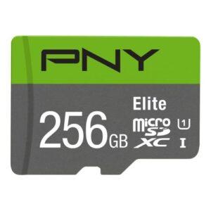 PNY microSDXC Elite 256GB Micro SDXC Card with SD Adapter, UHS-I Class 10