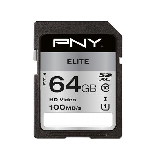 PNY Elite SDHC 64GB SD Card, UHS-I Class 10