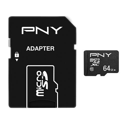 PNY 64GB Performance Plus Micro SDXC Card with SD Adapter, UHS-I Class 10