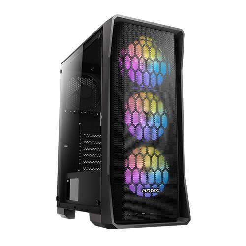 Antec NX360 Gaming Case w/ Glass Window, ATX, 4 Fans (3 Front ARGB), LED Control Button, Mesh Front