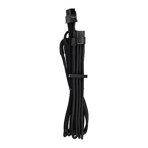 Corsair 8-pin PCIe Black Sleeved Power Cables for Type 4 Gen4 PSUs, 2x 650mm Cables
