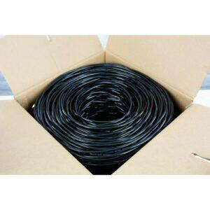 Jedel CAT6 UTP Patch Cable, 305 Metre Bulk Reel –  Easy-Pull Box, CCA, Copper-Clad Aluminium, Outdoor, Black