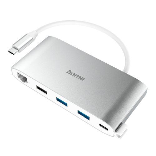 Hama External USB-C 8 in 1 Multiport Hub – 3 x USB-A, 2 x USB-C, VGA, HDMI, LAN