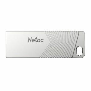 Netac 128GB USB 3.2 Memory Pen, UM1, Zinc Alloy Casing, Key Ring, Pearl Nickel Colour