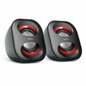 Hama Sonic Mobil 183 2.0 Notebook Speakers, 3.5 mm Jack, USB-A for Power, Inline Volume Controls