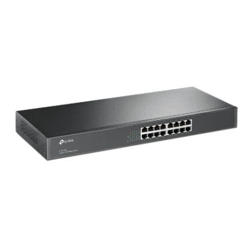 TP-LINK (TL-SF1016) 16-Port 10/100Mbps Unmanaged Rackmount Switch, 19-inch Steel Case