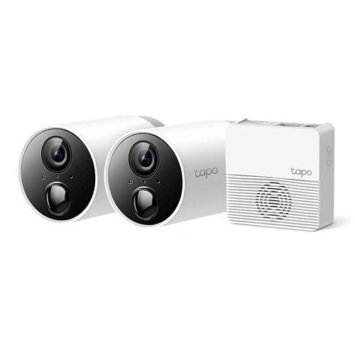 TP-LINK (TAPO C400S2) Smart Wire-Free Security FHD Outdoor 2-Camera System, 180-Day Battery, AI Detection, Alarms, 2-Way Audio, Tapo H200 Hub