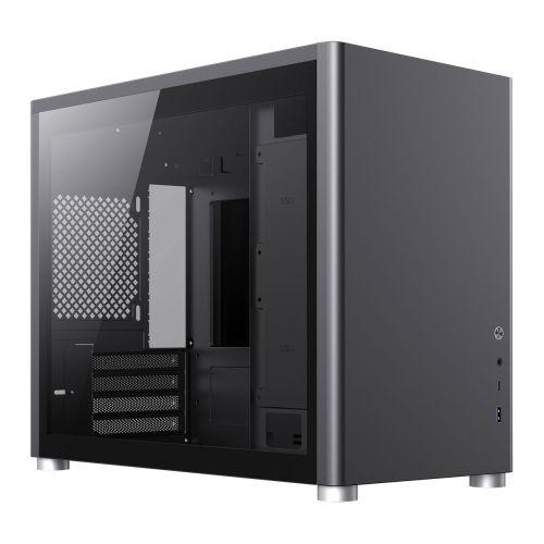 GameMax Spark Black Gaming Cube Case w/ 2x Glass Windows, Micro ATX, Vertical Airflow, No Fans inc., USB-C, 400mm GPU Support