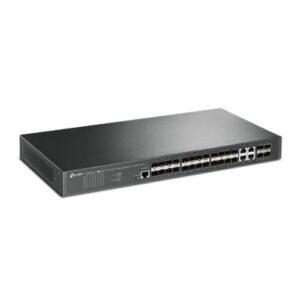 TP-LINK (TL-SG3428XF) JetStream 24-Port SFP L2+ Managed Switch w/ 4 10GE SFP+ Slots, Dual Redundant PSUs, Rackmountable