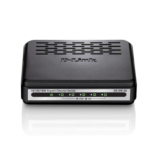 D-Link GO-SW-5G network switch Unmanaged Black (D-link 5-Port Gigabit Easy Desktop Switch, switch 5×10/100/1000, Black)