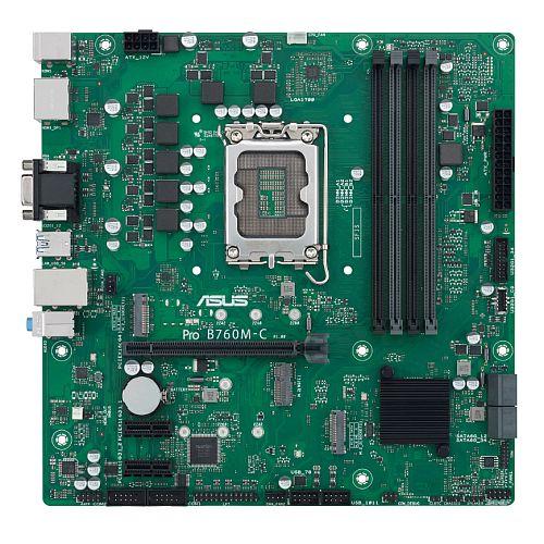 Asus PRO B760M-C-CSM – Corporate Stable Model, Intel B760, 1700, Micro ATX, 4 DDR5, VGA, HDMI, 2 DP, GB LAN, PCIe4, 2x M.2