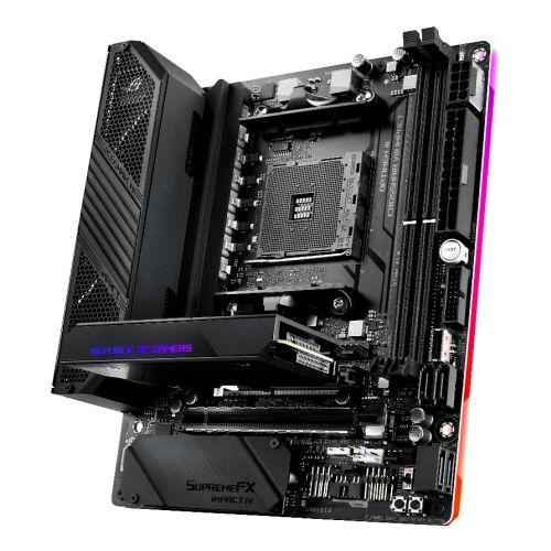 Asus ROG CROSSHAIR VIII IMPACT, AMD X570, AM4, Mini DTX, Wi-Fi, 2 x M.2 + SO-DIMM.2 Card (Dual M.2), RGB Lighting
