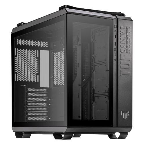 Asus TUF Gaming GT502 Case w/ Front & Side Glass Window, ATX, Dual Chamber, Modular Design, LED Control Button, USB-C, Carry Handles, Black