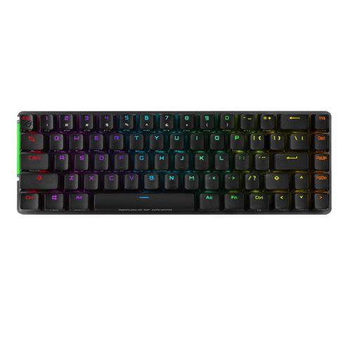 Asus ROG FALCHION NX RED Compact 65% Mechanical RGB Gaming Keyboard, Wireless/USB, ROG NX Red Switches, Per-key RGB Lighting, Touch Panel, 450-hour Battery Life