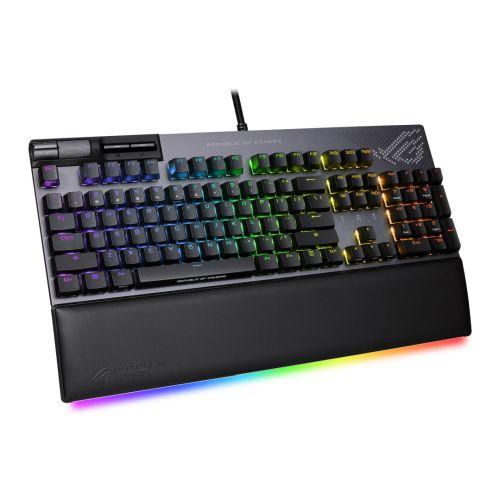 Asus ROG STRIX FLARE II ANIMATE RGB Mechanical Gaming Keyboard w/ PBT Keycaps, USB, ROG NX Red Switches, Detachable Wrist Rest, Customisable AniMe Matrix Display