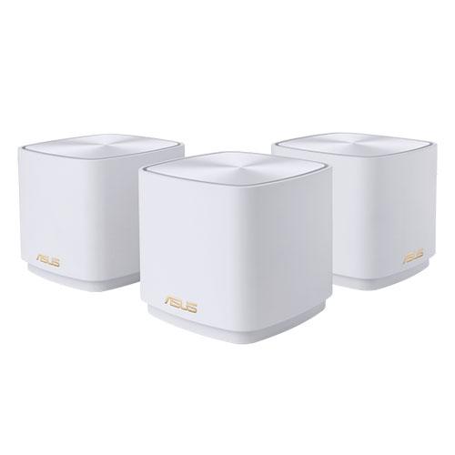 Asus (ZenWiFi XD4 Plus) AX1800 Dual Band Mesh Wi-Fi 6 System, 3 Pack, AiMesh, AiProtection, Wall Mountable, White