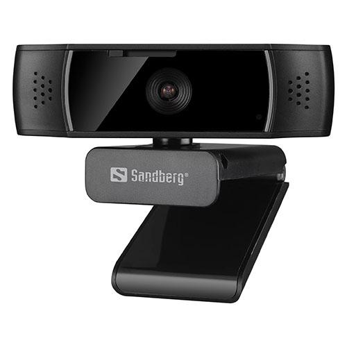 Sandberg USB Autofocus DualMic 1080p Webcam, Glass Lens, Autofocus, Auto Light Adjust, Digital Zoom, Stereo Mic, Clip-on/Stand, 5 Year Warranty