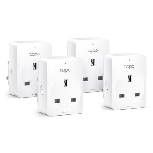 TP-LINK (TAPO P110 4-Pack) Mini Smart Wi-Fi Socket, Remote Access, Scheduling, Away Mode, Voice Control, Energy Monitoring